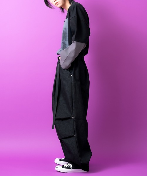 a.p.o.v.(エーピーオービー)の「a.p.o.v. ロングベルトタック変形バレルレッグワイドデニムパンツ(デニムパンツ・メンズ・ネイビー/ブラック/アイボリー・ONESIZE)」の6枚目の写真