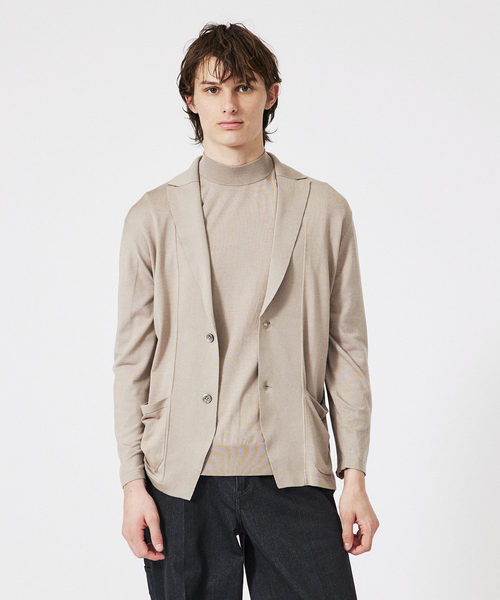 DESIGNWORKS（デザインワークス）の「シルク モックネック プルオーバーニット（ニット/セーター・メンズ・ベージュ/ブラック/サックスブルー・50/48/46）」の16枚目の写真