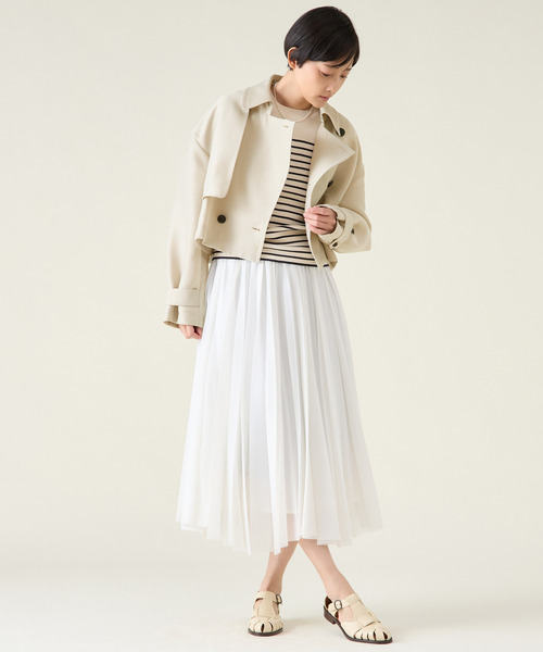 martinique（マルティニーク）の「ショートトレンチ（トレンチコート・レディース・ベージュ/ホワイト・FREE）」の5枚目の写真