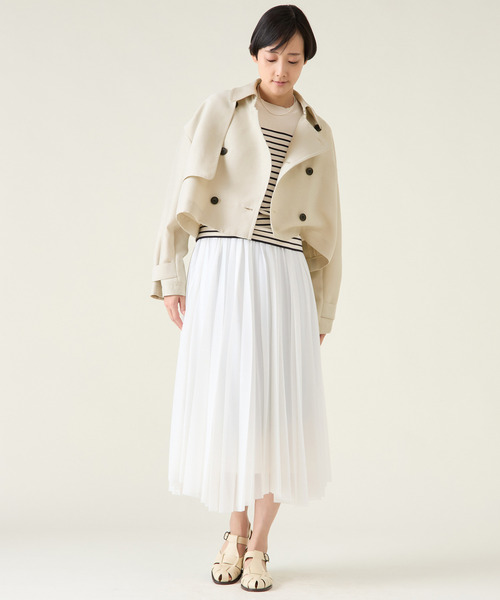 martinique（マルティニーク）の「ショートトレンチ（トレンチコート・レディース・ベージュ/ホワイト・FREE）」の6枚目の写真
