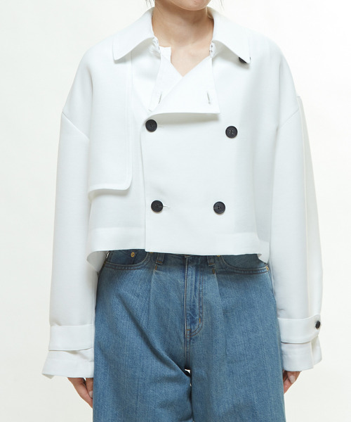 martinique（マルティニーク）の「ショートトレンチ（トレンチコート・レディース・ベージュ/ホワイト・FREE）」の13枚目の写真