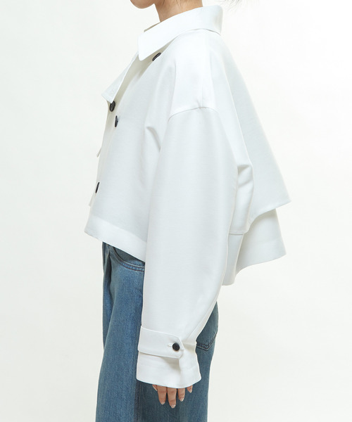 martinique（マルティニーク）の「ショートトレンチ（トレンチコート・レディース・ベージュ/ホワイト・FREE）」の14枚目の写真