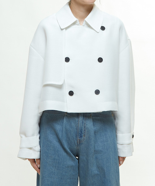 martinique（マルティニーク）の「ショートトレンチ（トレンチコート・レディース・ベージュ/ホワイト・FREE）」の18枚目の写真