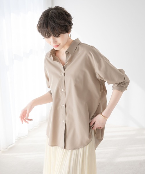 Elura（エルーラ）の「アイロンいらずレギュラーシャツ/253568（シャツ/ブラウス・レディース・ライトイエロー/ブラック系その他/ブルー/ライトブルー/ライトピンク/オレンジ/ベージュ/ネイビー・MEDIUM/SMALL/LARGE）」の3枚目の写真