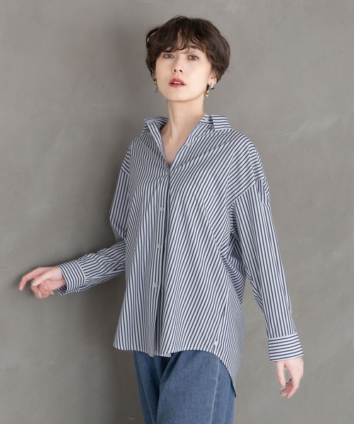 Elura（エルーラ）の「アイロンいらずレギュラーシャツ/253568（シャツ/ブラウス・レディース・ライトイエロー/ブラック系その他/ブルー/ライトブルー/ライトピンク/オレンジ/ベージュ/ネイビー・MEDIUM/SMALL/LARGE）」の5枚目の写真