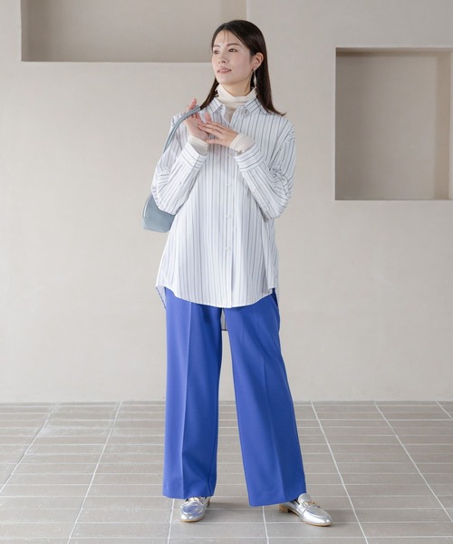 Elura（エルーラ）の「アイロンいらずレギュラーシャツ/253568（シャツ/ブラウス・レディース・ライトイエロー/ブラック系その他/ブルー/ライトブルー/ライトピンク/オレンジ/ベージュ/ネイビー・MEDIUM/SMALL/LARGE）」の10枚目の写真