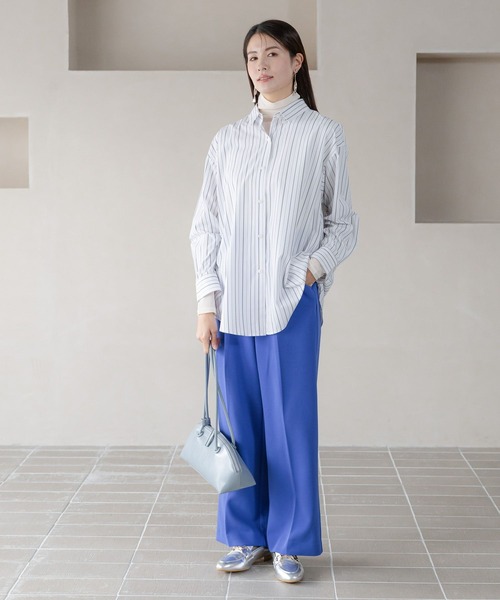 Elura（エルーラ）の「アイロンいらずレギュラーシャツ/253568（シャツ/ブラウス・レディース・ライトイエロー/ブラック系その他/ブルー/ライトブルー/ライトピンク/オレンジ/ベージュ/ネイビー・MEDIUM/SMALL/LARGE）」の12枚目の写真