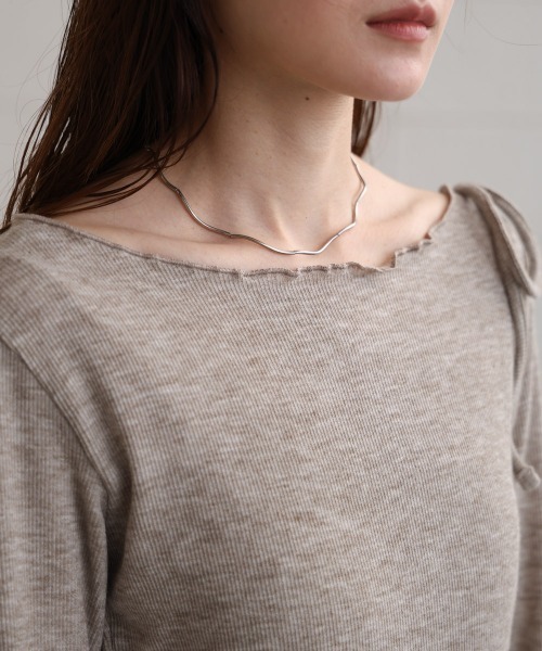 Bab（バブ）の「リボンメロートップス（Tシャツ/カットソー・レディース・オフホワイト/モカ/ブラック/グレー・M）」の10枚目の写真