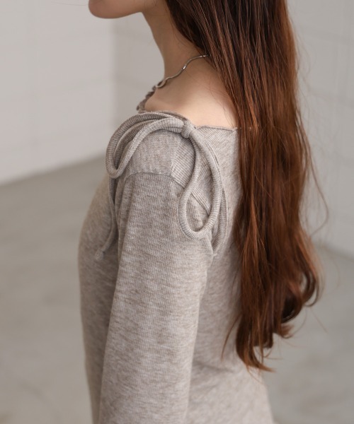 Bab（バブ）の「リボンメロートップス（Tシャツ/カットソー・レディース・オフホワイト/モカ/ブラック/グレー・M）」の14枚目の写真