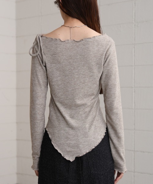 Bab（バブ）の「リボンメロートップス（Tシャツ/カットソー・レディース・オフホワイト/モカ/ブラック/グレー・M）」の15枚目の写真