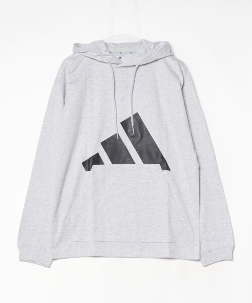 adidas（アディダス）の「アディダス adidas エッセンシャルズ ビッグロゴ シングルジャージーパーカー（パーカー・メンズ・ブラック/グレー/グレー×ホワイト・M/L/LL/3L/S）」の2枚目の写真