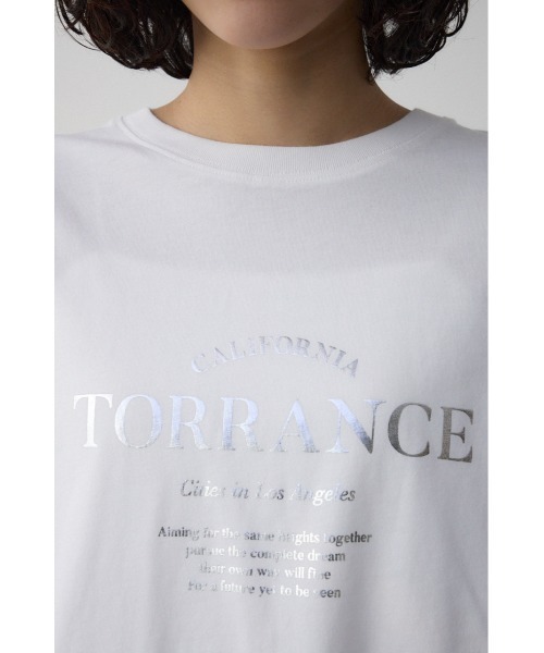 AZUL by moussy(アズールバイマウジー)の「メタリックロゴロングTシャツ(Tシャツ/カットソー・レディース・オフホワイト/ブラック/スモークピンク・FREE)」の10枚目の写真