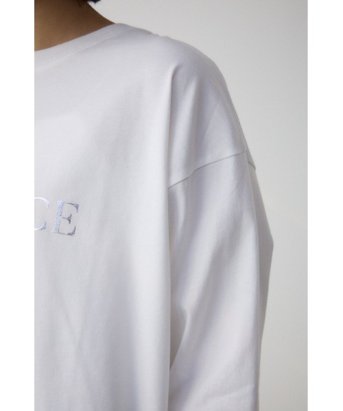 AZUL by moussy(アズールバイマウジー)の「メタリックロゴロングTシャツ(Tシャツ/カットソー・レディース・オフホワイト/ブラック/スモークピンク・FREE)」の11枚目の写真