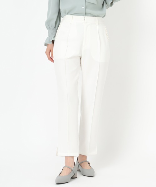 MISCH MASCH（ミッシュマッシュ）の「ポケットパールストレートパンツ（スラックス・レディース・ラベンダー/ホワイト/ブラック・S/M）」の22枚目の写真