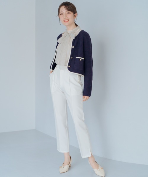 MISCH MASCH（ミッシュマッシュ）の「ポケットパールストレートパンツ（スラックス・レディース・ラベンダー/ホワイト/ブラック・S/M）」の13枚目の写真