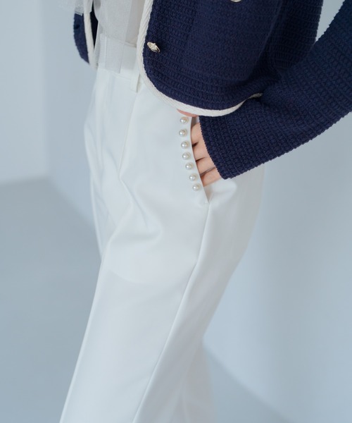MISCH MASCH（ミッシュマッシュ）の「ポケットパールストレートパンツ（スラックス・レディース・ラベンダー/ホワイト/ブラック・S/M）」の16枚目の写真
