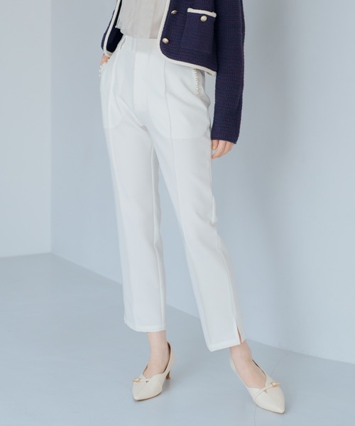 MISCH MASCH（ミッシュマッシュ）の「ポケットパールストレートパンツ（スラックス・レディース・ラベンダー/ホワイト/ブラック・S/M）」の17枚目の写真