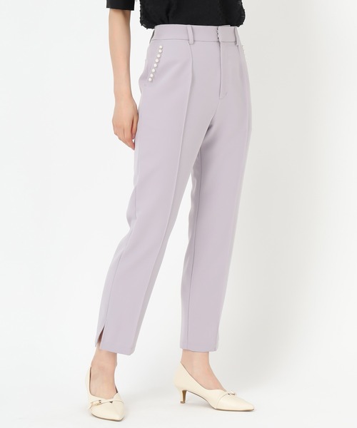 MISCH MASCH（ミッシュマッシュ）の「ポケットパールストレートパンツ（スラックス・レディース・ラベンダー/ホワイト/ブラック・S/M）」の12枚目の写真