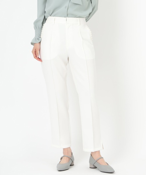 MISCH MASCH（ミッシュマッシュ）の「ポケットパールストレートパンツ（スラックス・レディース・ラベンダー/ホワイト/ブラック・S/M）」の20枚目の写真