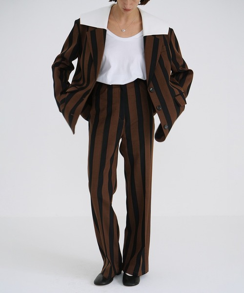 CLANE(クラネ)の「STRIPE CENTER CLEASE STRAIGHT PANTS(その他パンツ・レディース・ストライプ・1/0/2)」の4枚目の写真