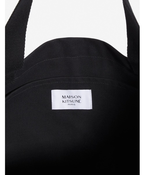 ★MAISON KITSUNE★ メゾンキツネ ハンドライティング トート 黒 MAISON KITSUNE HANDWRITING TOTE（トートバッグ）｜Maison