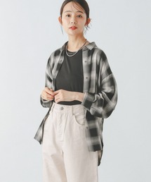 GLOBAL WORK | ラメチェックシャツ長袖/283797(シャツ/ブラウス)