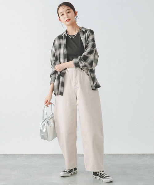 GLOBAL WORK（グローバルワーク）の「ラメチェックシャツ長袖/283797（シャツ/ブラウス・レディース・グリーン系その他4/ブラック系その他/ブルー系その他3/ホワイト系その他・MEDIUM/LARGE）」の13枚目の写真