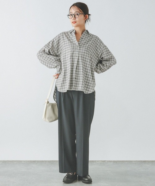 GLOBAL WORK（グローバルワーク）の「ラメチェックシャツ長袖/283797（シャツ/ブラウス・レディース・グリーン系その他4/ブラック系その他/ブルー系その他3/ホワイト系その他・MEDIUM/LARGE）」の17枚目の写真