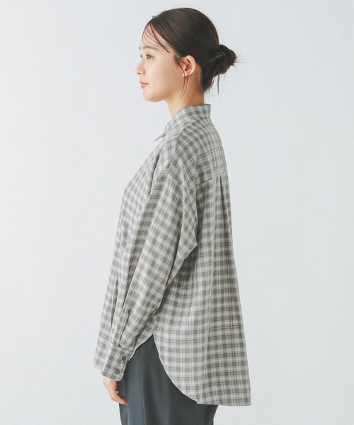 セール】ラメチェックシャツ長袖/283797（シャツ/ブラウス