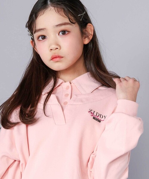 ZIDDY（ジディ）の「襟付きドロストシャツ(130~160cm)（シャツ/ブラウス・キッズ・グレー/ピンク・FREE/130cm/140cm/150cm）」の6枚目の写真