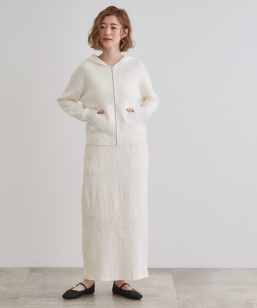 grove（グローブ）の「シャーリングナロースカート（スカート・レディース・ブラック/オフホワイト/ライトブルー・03/02/01/04/05）」の4枚目の写真