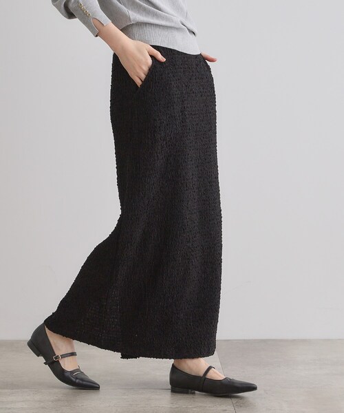 grove（グローブ）の「シャーリングナロースカート（スカート・レディース・ブラック/オフホワイト/ライトブルー・03/02/01/04/05）」の8枚目の写真