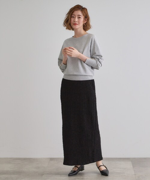 grove（グローブ）の「シャーリングナロースカート（スカート・レディース・ブラック/オフホワイト/ライトブルー・03/02/01/04/05）」の9枚目の写真