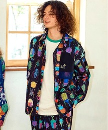 go slow caravan | ストレッチサッカー総柄プリントユーティリティーシャツ(シャツ/ブラウス)