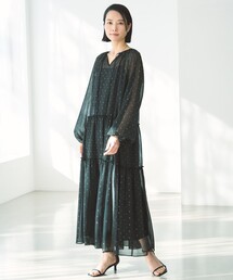 ラメリンクルシフォン ワンピース