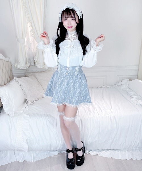 MA*RS（アメーバーマーズ）の「三つリボンレースケープブラウス（シャツ/ブラウス・レディース・ホワイト×ブラック/ブラック/ホワイト・FREE）」の16枚目の写真