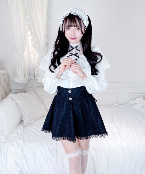 MA*RS（アメーバーマーズ）の「三つリボンレースケープブラウス（シャツ/ブラウス・レディース・ホワイト×ブラック/ブラック/ホワイト・FREE）」の17枚目の写真