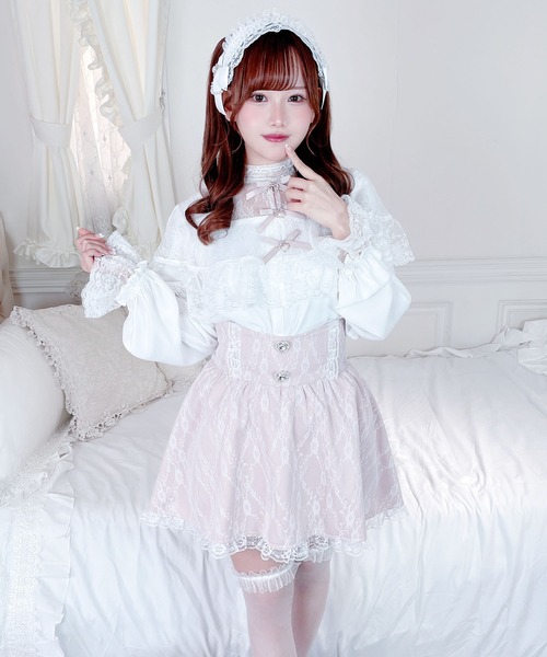 MA*RS（アメーバーマーズ）の「三つリボンレースケープブラウス（シャツ/ブラウス・レディース・ホワイト×ブラック/ブラック/ホワイト・FREE）」の21枚目の写真