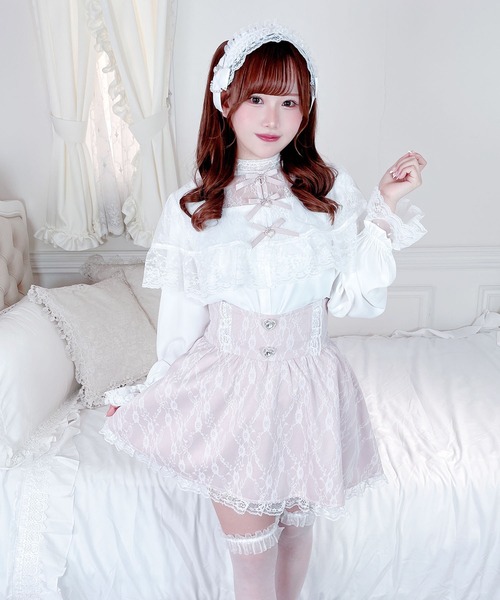 MA*RS（アメーバーマーズ）の「三つリボンレースケープブラウス（シャツ/ブラウス・レディース・ホワイト×ブラック/ブラック/ホワイト・FREE）」の22枚目の写真