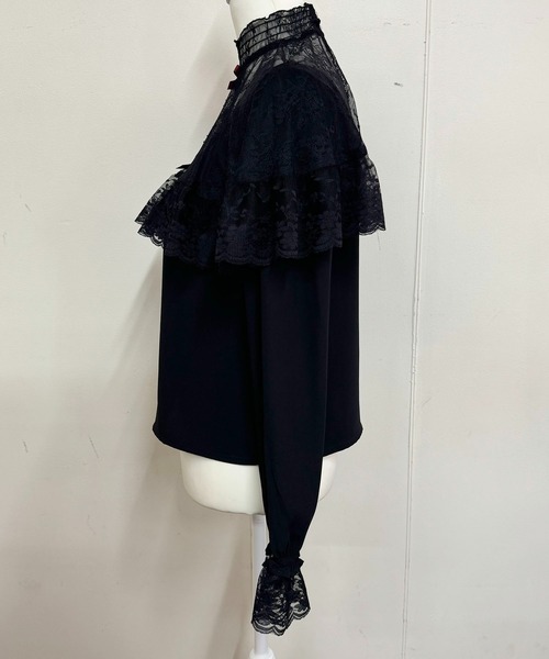 MA*RS（アメーバーマーズ）の「三つリボンレースケープブラウス（シャツ/ブラウス・レディース・ホワイト×ブラック/ブラック/ホワイト・FREE）」の10枚目の写真