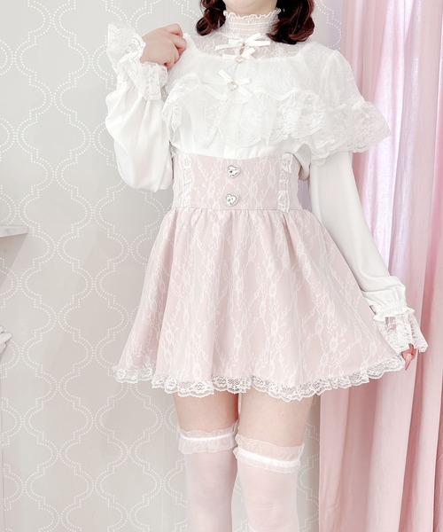 【MA*RS】三つリボンレースケープブラウス/量産型女子　ホワイト MA*RS（アメーバーマーズ）の「三つリボンレースケープブラウス