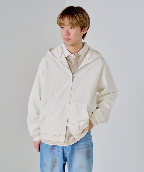 WHIMSIC(ウィムジック)の「【UNISEX】サンフェードカットソージップパーカー(パーカー・メンズ・ホワイト/ブラック・FREE)」の13枚目の写真