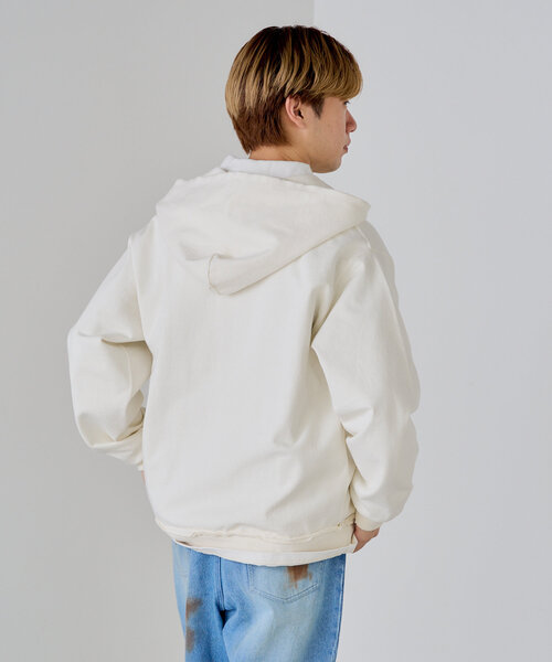 WHIMSIC(ウィムジック)の「【UNISEX】サンフェードカットソージップパーカー(パーカー・メンズ・ホワイト/ブラック・FREE)」の15枚目の写真