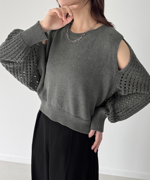 cygne 】明日まで特別SALE数回着用ワンショルダーオープンニット