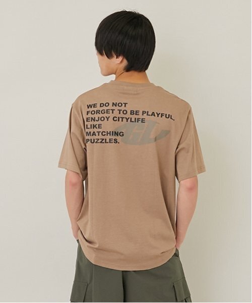 GLAZOS（グラソス）の「【大人向けサイズあり】【プチプラ】バックプリント半袖Tシャツ（Tシャツ/カットソー・キッズ・ブラック/ホワイト/ネイビー/ベージュ/ブルー/カーキ・S/L/M/LL）」の3枚目の写真