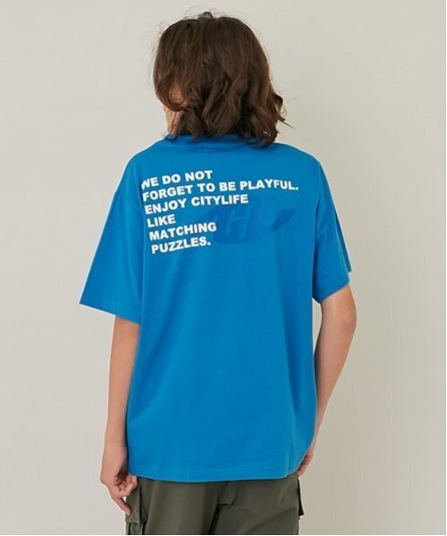 GLAZOS（グラソス）の「【大人向けサイズあり】【プチプラ】バックプリント半袖Tシャツ（Tシャツ/カットソー・キッズ・ブラック/ホワイト/ネイビー/ベージュ/ブルー/カーキ・S/L/M/LL）」の6枚目の写真