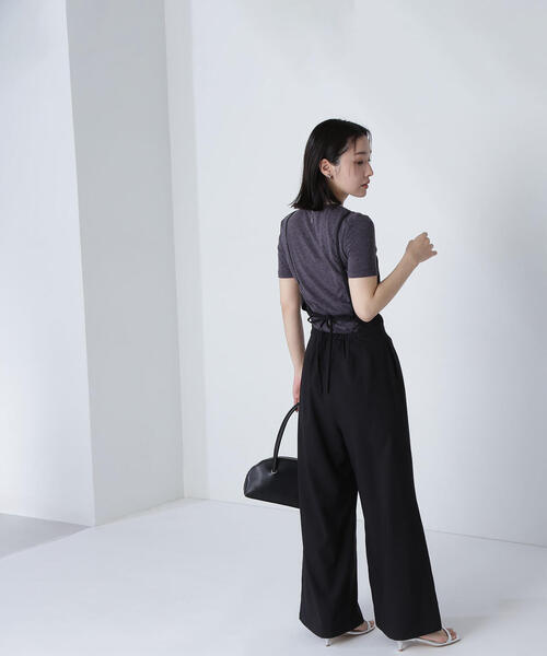 NATURAL BEAUTY BASIC(ナチュラルビューティーベーシック)の「◇【THINK NATURAL】バックオープンキャミオールインワン(つなぎ/オールインワン・レディース・ベージュ/ブラック・MEDIUM/P/S)」の5枚目の写真