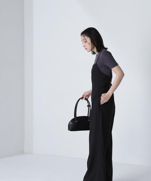 NATURAL BEAUTY BASIC(ナチュラルビューティーベーシック)の「◇【THINK NATURAL】バックオープンキャミオールインワン(つなぎ/オールインワン・レディース・ベージュ/ブラック・MEDIUM/P/S)」の7枚目の写真