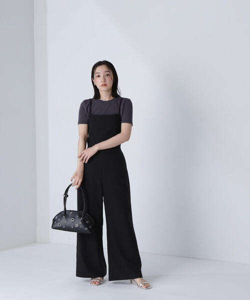 NATURAL BEAUTY BASIC(ナチュラルビューティーベーシック)の「◇【THINK NATURAL】バックオープンキャミオールインワン(つなぎ/オールインワン・レディース・ベージュ/ブラック・MEDIUM/P/S)」の8枚目の写真