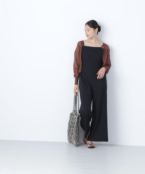 NATURAL BEAUTY BASIC(ナチュラルビューティーベーシック)の「◇【THINK NATURAL】バックオープンキャミオールインワン(つなぎ/オールインワン・レディース・ベージュ/ブラック・MEDIUM/P/S)」の10枚目の写真